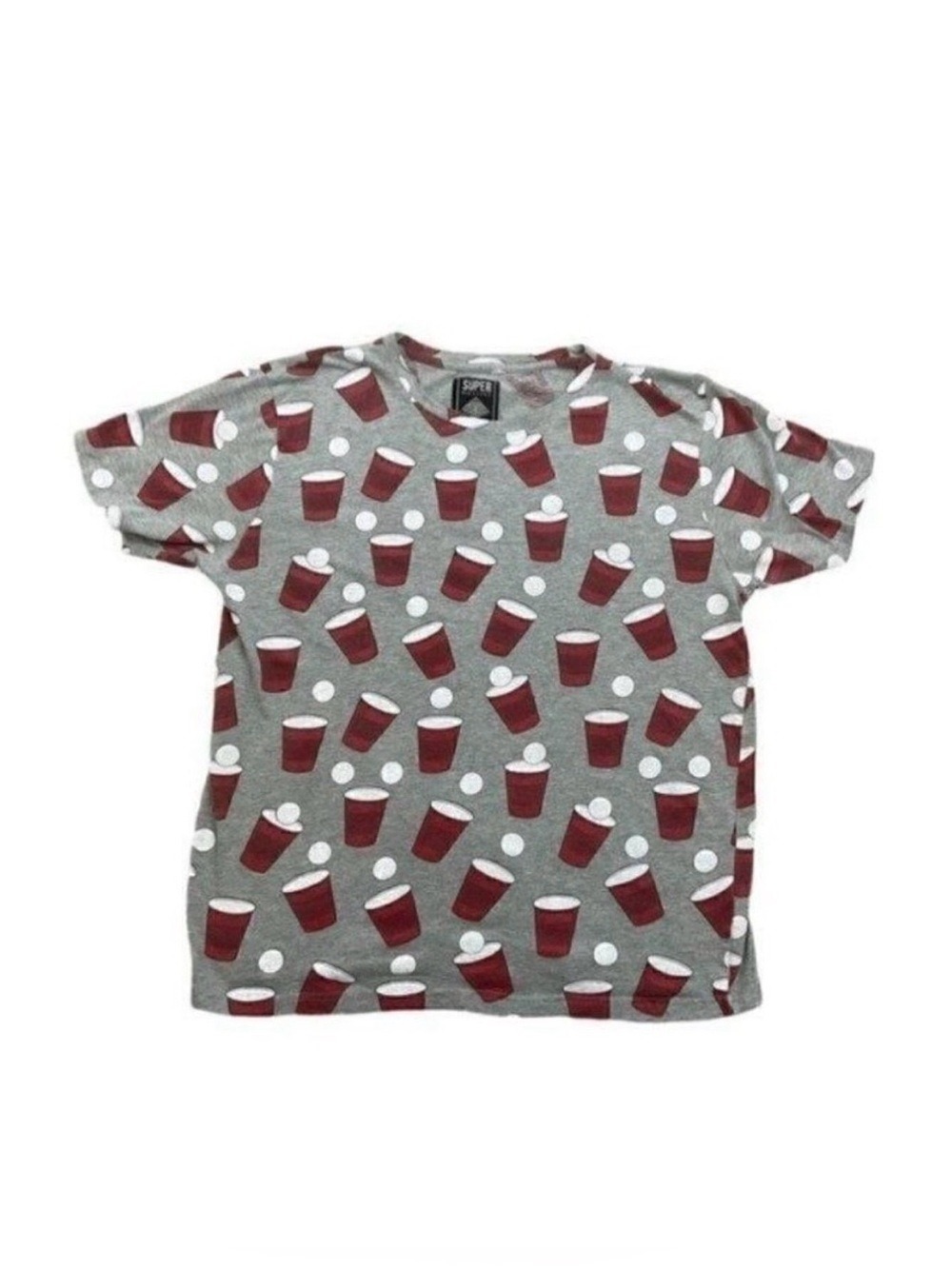 SUPER Massive Beer Pong Gray XL T-Shirt Tee